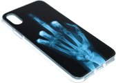 Schedel middelvinger siliconen hoesje Geschikt voor iPhone XS Max