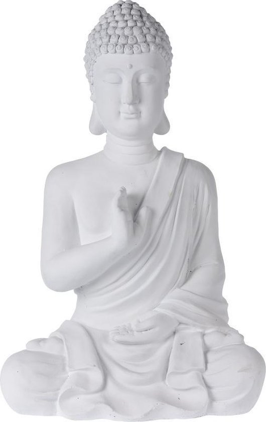 Boeddha beelden/tuinbeelden zittend wit 54 cm - Tuindecoratie Boeddha  beelden | bol.com