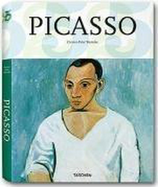 Boek met op de voorkant een schilderij van een man in een wit gewaad, getiteld 'PICASSO'.