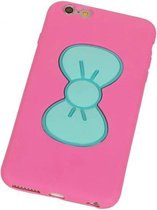 Vlinder Telefoonstandaard Case TPU iPhone 6 Plus Roze - Back Cover Case Wallet Hoesje