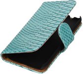 Mobieletelefoonhoesje.nl - Slang Bookstyle Hoesje voor Samsung Galaxy J1 mini (2016) Turquoise