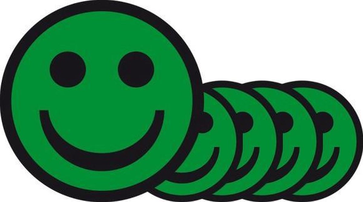 Magnetische smileys 5 cm - 5x - Groen