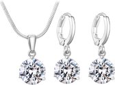 Sieraden Set Diamond | Ketting & Oorbellen | Bruid - Bruidsmeid - Bruidsmeisje | Feest - Gelegenheid - Bruiloft - Kerst - Gala - Communie