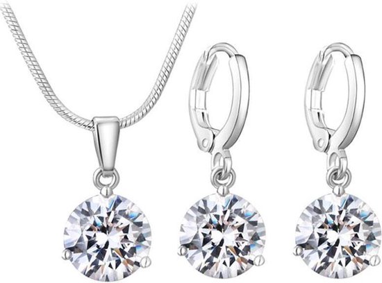 Sieraden Set Diamond | Ketting & Oorbellen | Bruid - Bruidsmeid -  Bruidsmeisje | Feest... | bol.com