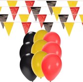 Belgie supporter slingers 20 meter en 60x ballonnen - Belgische versiering