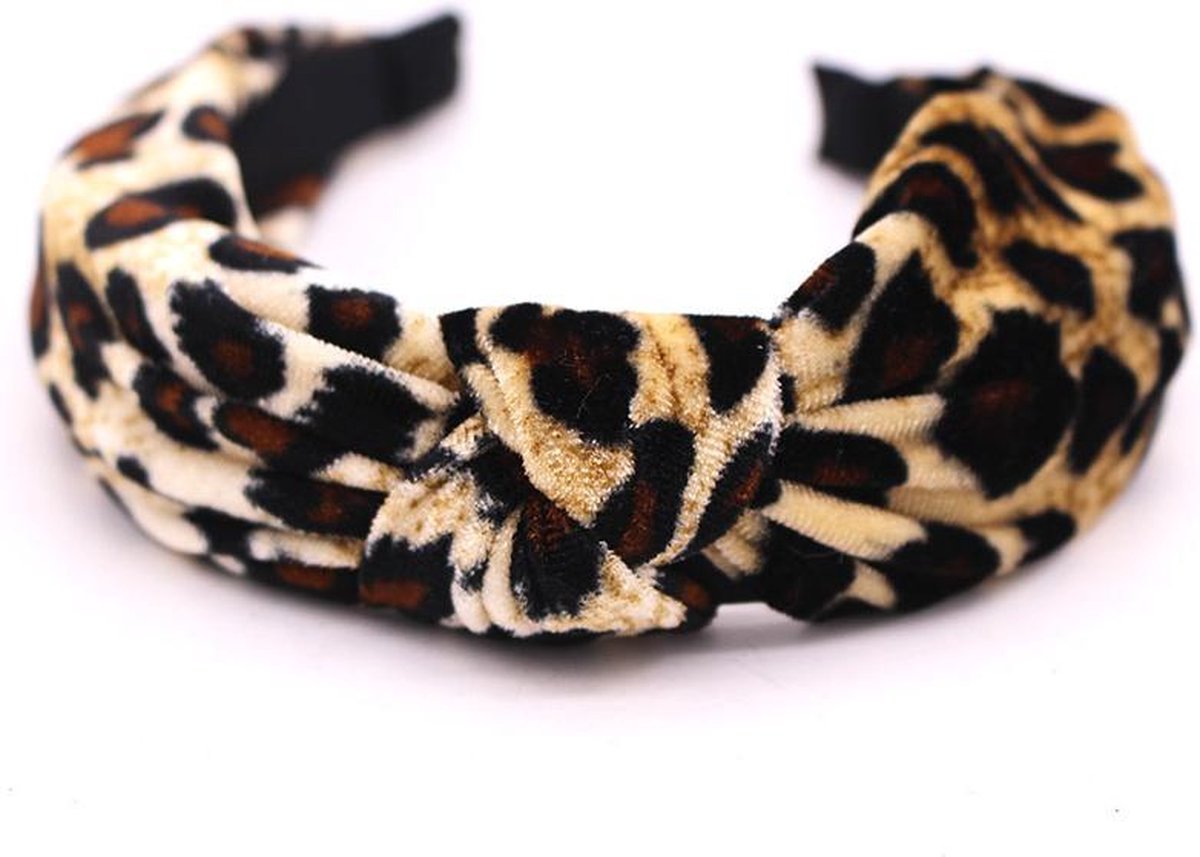 Haarband Fluweel Leopard - Elastiekjes Enzo