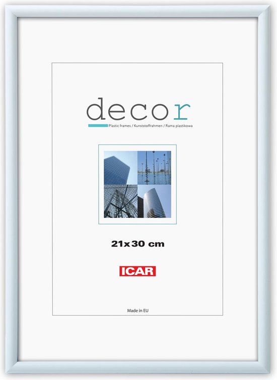 Icar Cadre Photo Plastique Décor C1 Blanc 10x15 cm