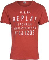 Replay Beachwear T-Shirt - Rood - Maat M