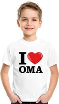 Wit I love Oma t-shirt kinderen S (122-128)