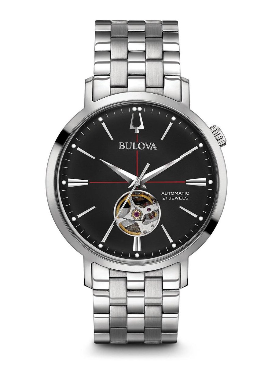 Bulova Aerojet Horloge - Bulova heren horloge - Zwart - diameter 41.2 mm - roestvrij staal
