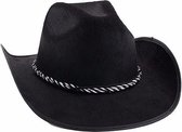Zwarte cowboyhoeden met koord voor volwassenen. Carnaval en verkleed hoeden. Western, sheriff, cowboys
