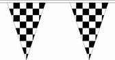 Polyester vlaggenlijn finish 5 meter - Race thema feestartikelen - Race vlaggen - Formule 1 vlag