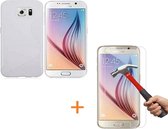 Comutter Silicone hoesje Samsung Galaxy S6 wit met tempered glas screenprotector