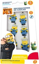 DEKORA - 6 mini Minions suikerdecoraties - Decoratie > Taartdecoraties