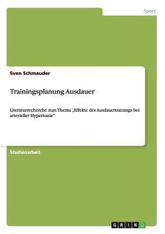 Trainingsplanung Ausdauer - cover