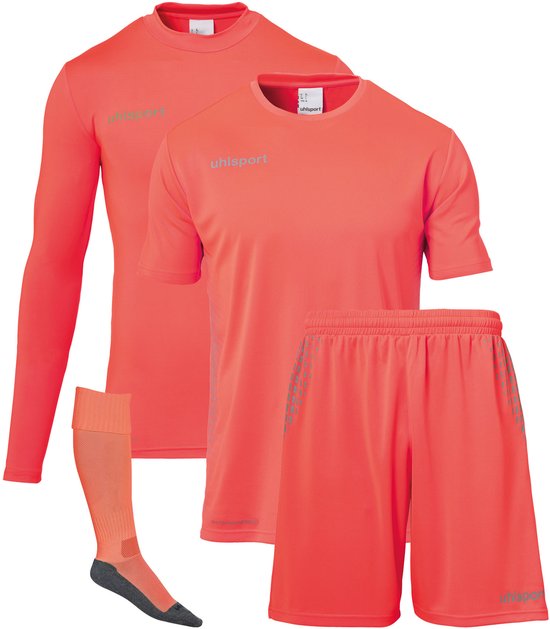 Foto: Uhlsport score goalkeeper set sportshirt performance maat 128 unisex rood zwart