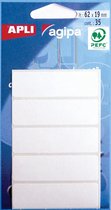 Agipa witte etiketten in etui ft 19 x 62 mm (b x h), 35 stuks, 5 per blad