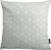 Geometric Mint Kussenhoes | Katoen / Polyester | 45 x 45 cm | Grijs - Groen