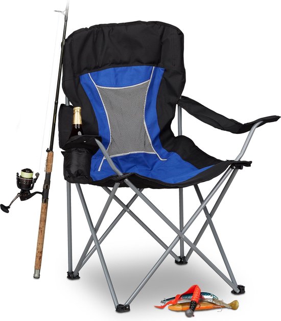 relaxdays - campingstoel opvouwbaar - vouwstoel - klapstoel - bekerhouder  stoel | bol.com