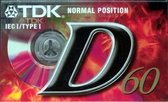 TDK Audio Tape D C-60 Audio сassette 60min 1stuk(s)