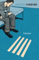 Un homme en uniforme grise est assis sur un lit. Vintange Cheever Falconer en lettres bleues.