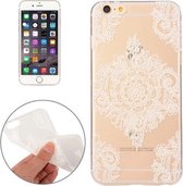 iPhone 6(S) (4.7 inch) - hoes, cover, case - TPU - Transparant - Witte bloemen