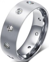 Schitterende Zirkonia Ring | Damesring | Herenring | Jonline | 18,25 mm. Maat 57