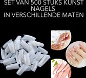 500 Nageltips wit - Kunstnagels Nepnagels set van 500 stuks 10 maten Hele nagel