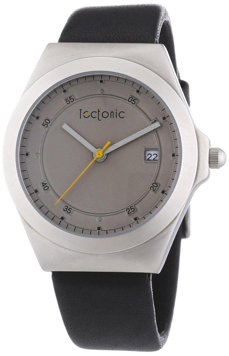 TECTONIC 41-6103-84 Horloge - Leer - Zwart - Ø 40 mm