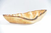 Floz Design houten schaal met schors - schaal in natuurlijke vorm hout - 40 x 19 cm - fair trade