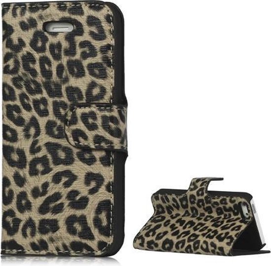 bol.com | Shop4 - iPhone SE Hoesje - Wallet Case Luipaard