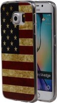 Étui de protection en TPU avec drapeau américain pour étui Samsung Galaxy S6 Edge