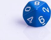 10 Vlakken Tienzijdige Dobbelstenen Blauw met wit 16mm Set van 10 Stuks