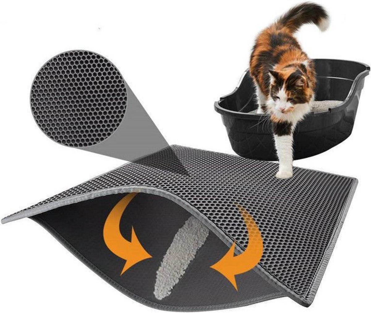 Kattenbakmat - Grit Opvanger - 45 x 60 - Waterdicht - Kattenmat Met Filter - Kattenbak Accessoires - Kat Benodigheden - Cat Litter Mat - Dubbele Laag - Merkloos
