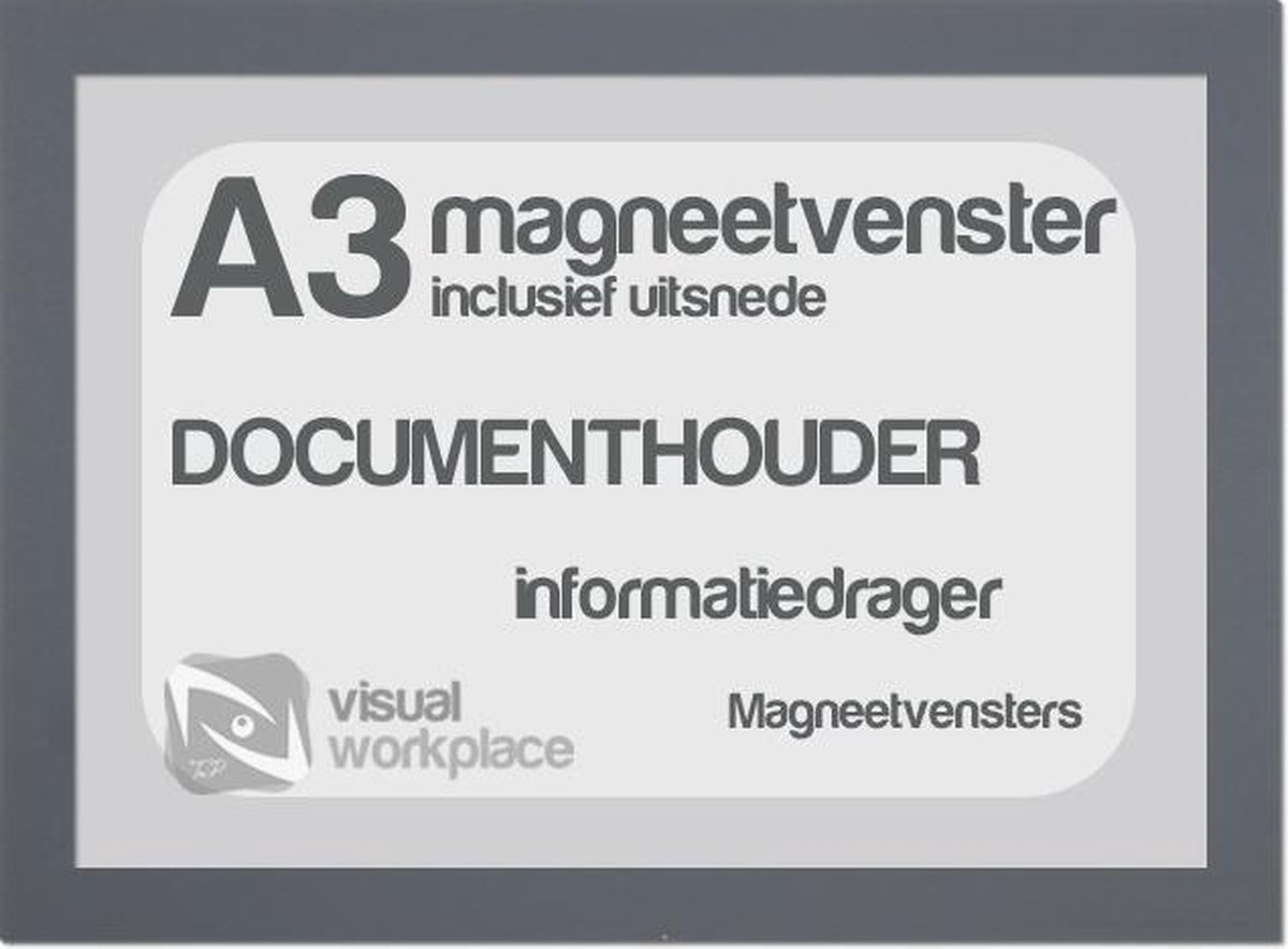 Magneetvenster A3 (incl. uitsnede) - Grijs