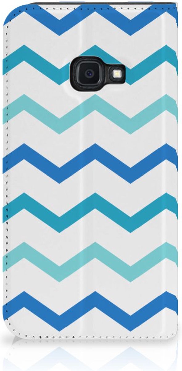 Samsung Galaxy Xcover 4s Hoesje met Magneet Zigzag Blauw