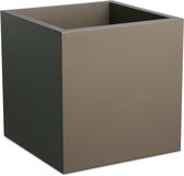 Plantenbak Vierkant - Cube - 50x50x50 Taupe - Inclusief Wielen en Rooster