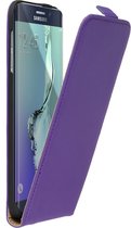 Samsung Galaxy S6 Edge Plus Leder Flip Case hoesje Paars