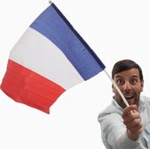 Franse Vlag met Mast (46 x 30 cm)