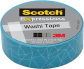 Scotch® Expressions Tape Refill Blauw met gebroken motief -15mm x 10m