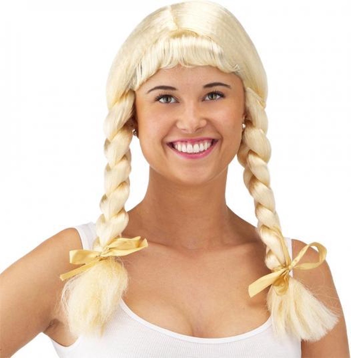 schakelaar betrouwbaarheid noodzaak Oktoberfest Blonde Heidi pruik met vlechten | bol.com