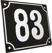Numéro de maison en émail noir / blanc grand n ° 83 18x15cm