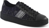 EU 36 = US 4 | SNEEKER-106 | 1 1/2 PF Round Toe Lace-Up Front Low Top Creeper Sneaker