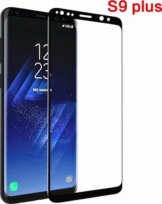 Samsung Glazen screenprotector Samsung Galaxy S9 + / S9Plus 3D volledig scherm bedekt explosieveilige gehard glas Screen beschermende Glas Cover Film zwart