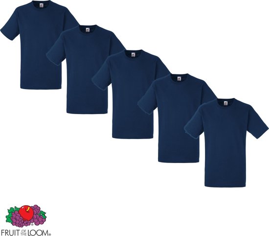 Lot de 5 t-shirts américains Fruit of the Loom col rond taille L Couleur Bleu