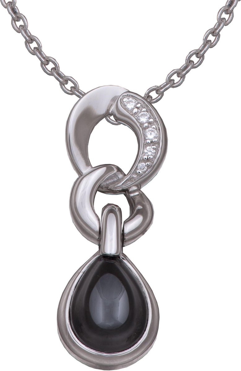 Orphelia Hanger + Ketting Black Zirconium Pear Shape ZH-4538