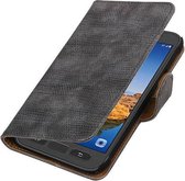 Hagedis Bookstyle Wallet Case Hoesjes Geschikt voor Samsung Galaxy S7 Active G891A Grijs