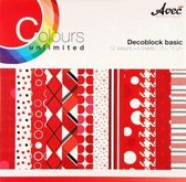 Decoblok met 12 verschillende designs x 4 sheets 15 x 15 cm