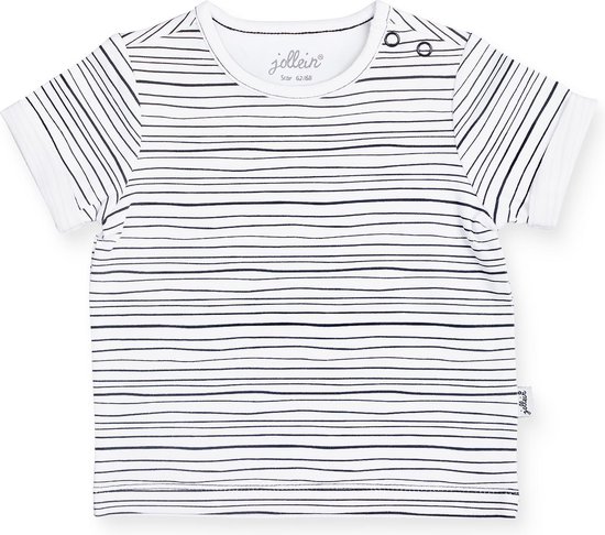 Jollein Unisex Shirt - Black stripes - Maat 50/56
