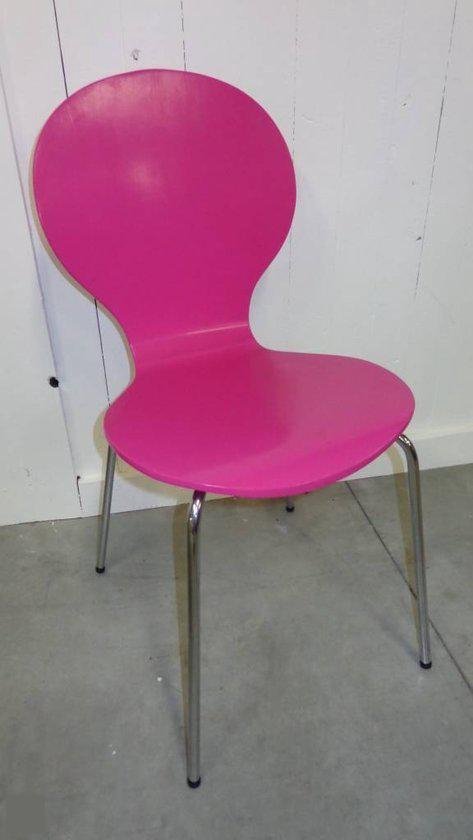 Set 4 design stoelen Tom fuchsia Zuiver stapelbaar | bol.com